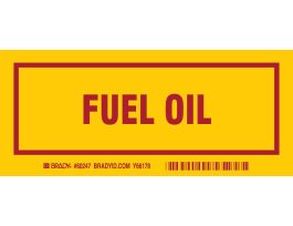 FUEL OIL Labels, Red on Yellow