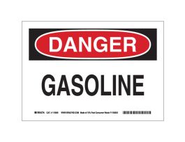 DANGER Gasoline Sign, 7" H x 10" W x 0.055" D, Polypropylene