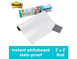 Post-it® Super Sticky Dry Erase Surface DEF4x3, 3 ft x 4 ft (91.4 cm x 1.21 m)