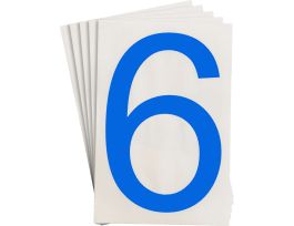 ToughStripe® Floor Marking Polyester 8 in Label Number 6 Blue 20/PK