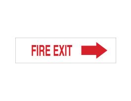 Fire Exit Sign, 3.5" H x 14" W x 0.006" D, Arrow Direction: Right