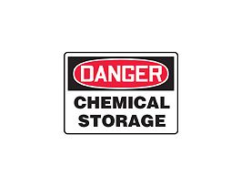 Safety Sign, Danger - Chemical Storage, 7" x 10", Adhesive Vinyl