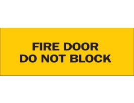 Fire Door Do Not Block Sign, 3.5" H x 5" W x 0.006" D