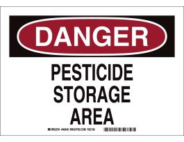 DANGER Pesticide Storage Area Sign, 7" H x 10" W x 0.035" D, Aluminum