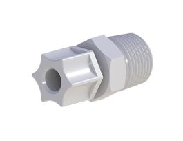 Tubing Adapter, 3/8" OD tubing x 1/2" NPT(M), Polypropylene; 5/pk