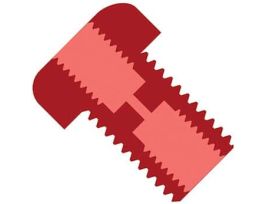 Low-Pressure Union Body, Bulkhead, Red PEEK, 0.040" Bore, 1/4-28 Flat Bottom; 1/EA