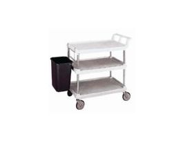 Heavy-duty Plastic Service Cart; 34-3/4" X 19-11/16" X 31-5/8", 3 Shelves