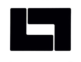 ToughStripe® Floor Marking Tape L-Shaped Corner Marks -  Polyester, Solid Color, Black, 3" x 8"