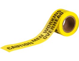 Flagging Tape - Caution Men Working Overhead, Black on Yellow, 3" x 150'