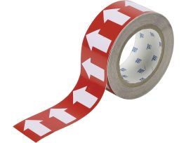 Pipe Marking Tape, 2" W x 30 yd L x 0.006" D, White on Red