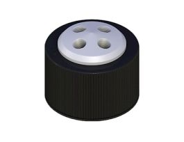 Solvent Delivery Cap, four 1/4"-28 ports, GL38; 1/ea