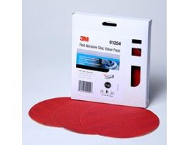 3M™ Red Abrasive Stikit™ Disc Value Pack, 01254, 6 in, P180 grade, 25 discs per carton, 4 cartons per case