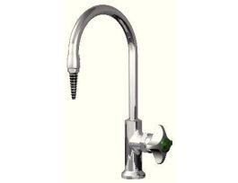 FAUCET GOOSENECK 8IN TIN/BRASS