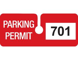 Rearview mirror hanging tags, 701-800, Red, 2" H x 4.75" W