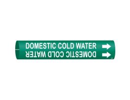 Domestic Cold Water Pipe Marker, 0.875" H x 0.875" W, Fits Pipes 1.5" Dia. Thru 2.375" Dia.