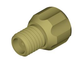Short Thread Tubing End Fitting, Type S/P, 1/16"OD, 1/4"-28 UNF(M), PEEK; 10/pk