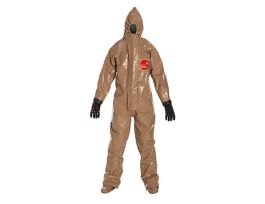Tychem® Responder® CSM Coverall, Respirator Hood, Att. Gloves and Socks, Double Storm Flap, Double Taped Seams, 1/CS, Tan