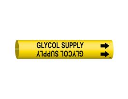 Glycol Supply Pipe Marker, 2.8125" H x 2.8125" W, Fits Pipes 4" Dia. Thru 6" Dia.