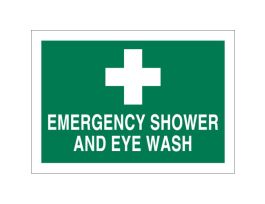 Emergency Shower And Eyewash Sign, 10" H x 14" W x 0.06" D, Polystyrene