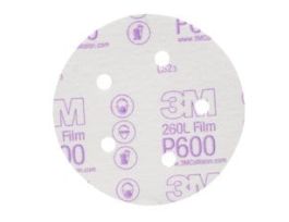 3M™ Hookit™ Finishing Film Abrasive Disc 260L, 01055, 5 in, Dust Free, P600, 100 discs per pack, 4 pack per case