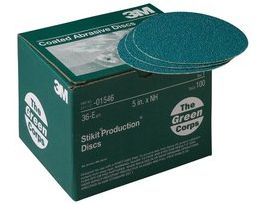 3M™ Green Corps™ Stikit™ Production™ Disc, 01546, 5 in, 36 grit, 100 discs per carton, 5 cartons per case