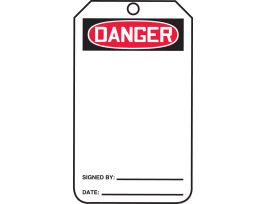 Safety Tags, 5 3/4" x 3 1/4", DANGER (BLANK), (BACK SAME AS FRONT), PF-CARDSTOCK, 25/PK