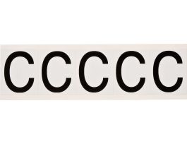 Vinyl 1.938 in Numbers and Letters Black on White C Card of 5 Labels