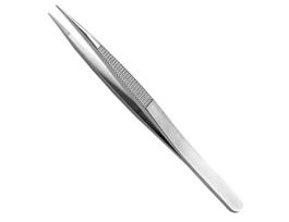 Stainless Steel Tweezers w/ Serrated Handle & Serrated, Strong, Thick Tips; 120 mm L