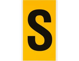 Outdoor Vinyl 6 in Black on Yellow Letters S Card