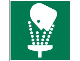 Eye Wash Station Picto Sign, 10" H x 14" W x 0.06" D, Polystyrene