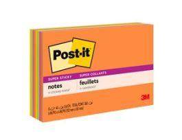 Post-it® Super Sticky Notes 6445-SSP, 6 in x 4 in (152 mm x 101 mm), Energy Boost