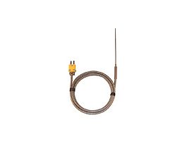 Type-K Hypo Tip Probe 4" L Mini-Connector, SS .063" Dia Grounded 4ft Armored Cable