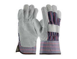 West Chester Split Cowhide Palm, Safety Cuff, Red Fleece Lined , 2X