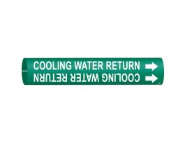 Cooling Water Return Pipe Marker, 0.875" H x 0.875" W, Fits Pipes 1.5" Dia. Thru 2.375" Dia.