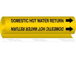 Domestic Hot Water Return Pipe Marker, 26" H x 12" W, Fits Pipes 2.5" Dia. Thru 7.875" Dia.