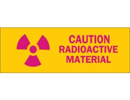 CAUTION Radioactive Materials Sign, 5" H x 14" W x 0.006" D, Polyester
