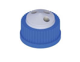Solvent Delivery Cap, three 1/4"-28 ports, GL32; 1/ea
