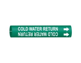 Cold Water Return Pipe Marker, 0.8125" H x 0.8125" W, Fits Pipes 0.75" Dia. Thru 1.375" Dia.