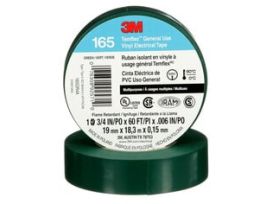 3M™ Temflex™ Vinyl Electrical Tape 165, Variable Color, 3/4 in x 60 ft (19 mm x 18 m), 6 mil, 100 Roll/Case