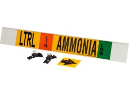 LTRL LIQ AMMONIA LOW Pipe Marker, 4" H x 24" W, Fits Pipes 8" Dia. or Larger