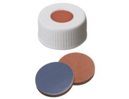 EPA Screw Cap, 24mm, White Polypropylene, Open, Butyl Red/PTFE Grey Septa; 1000/pk