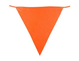 Pennant Barricade Tape, Vinyl Coated Nylon, Fluorescent Orange, 18" x 18" x 18"