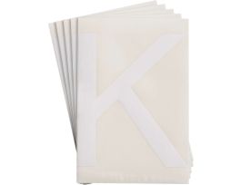 ToughStripe® Floor Marking Polyester 8 in Label Letter K White 20/PK