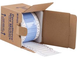 PermaSleeve Heat Shrink Wire and Cable Labels 1/4" Dia for 3" Core Printers - 2" White Single-Sided