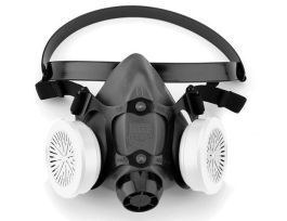 North 5500 Series half mask with (2) N75001 OV cartridges, (2) 7506R95 R95 filters and (2) N750036 filter holders. Size medium.