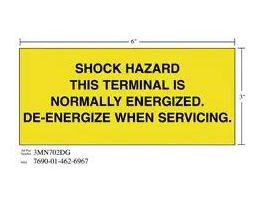 3M™ Diamond Grade™ Electrical Sign 3MN702DG, "SHOCK…SERVICING", 7 in x 3 in, 10/Package
