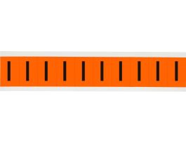 Outdoor Vinyl 1 in Black on Orange Letters I Card of 10 Labels