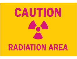 CAUTION Radiation Area Sign, 10" H x 14" W x 0.06" D, Polystyrene