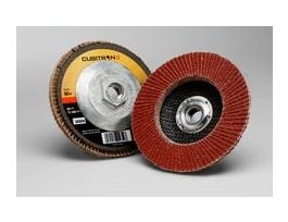 3M™ Cubitron™ II Flap Disc 967A, 80+, T27 Quick Change, 4-1/2 in x 5/8"-11, 10 ea/Case