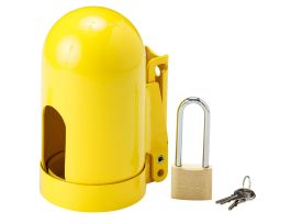 Snap Cap Gas Cylinder Lockout, 6.5"x 3-1/2" x 11 UN, Low Pressure Fine Thread